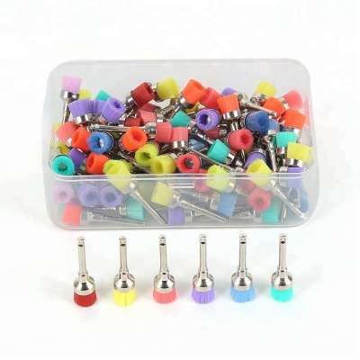 100pcs/Box Dental Nylon Polishing Brush Latch Flat Prophy Cup Brush Polisher